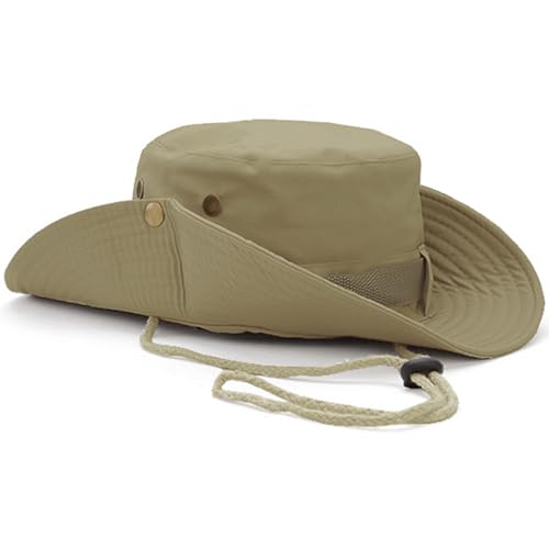 Favuit Chapeau de Protection Solaire, Chapeau de Soleil à Large Bord Extérieur Pliable Respirant Chapeau de Boonie Peche Safari pour Pêche Chasse Camping Randonnée...