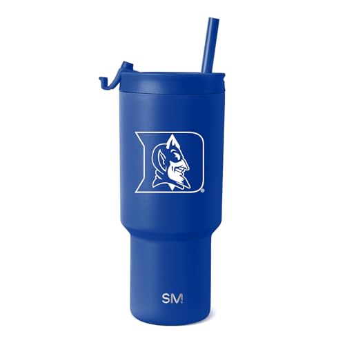 Image of Simple Modern Duke Blue Devils Tumbler with Straw | 30oz | Collegiate | Trek Officially Licensed Duke University Insulated Water Bottle, Travel Mug | Football Gift for Men, Dad, Him, Her
