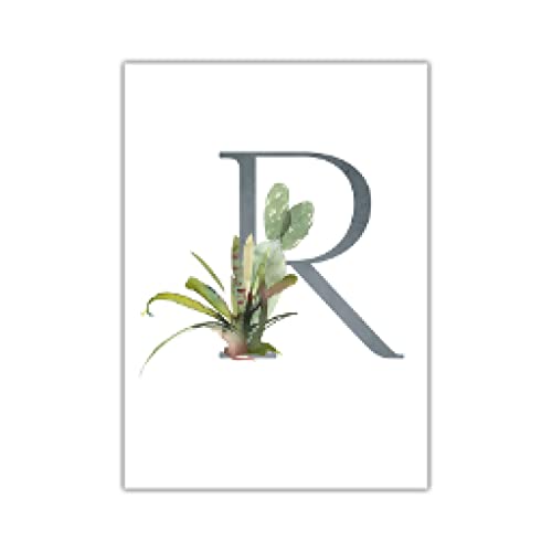 Toile Lettre R personnalisé fleurie pour illuminer la douceur d'une pépinière bébé