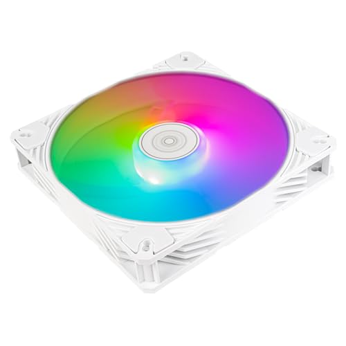 Image of Silverstone Technology Shark Force 140 White Colored ARGB Performance Enhanced 140mm PWM Fan with Addressable RGB (ARGB), SST-SF140W-ARGB