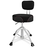 EASTROCK Drum Throne with Backrest, 4-Leg Airlift...