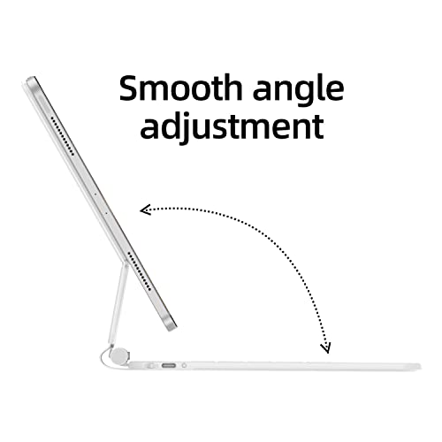 Hou Magnetic Floating Keyboard Case For Ipad Pro 12.9 (6Th Generation 2022), Slim Keyboard Cover With Multi-Touch, Soft White Backlight For Ipad Pro 12.9 5Th (2021), 4Th (2020), 3Rd (2018) Gen, White #TOP2