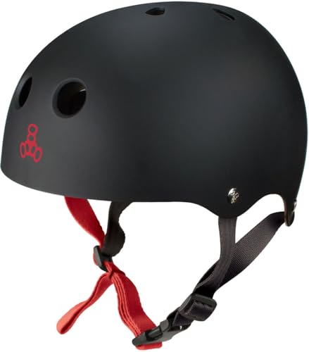 Triple Eight Sweatsaver Halo Water Helmet for Wakeboarding and Waterskiing, Black Rubber, X-Small
