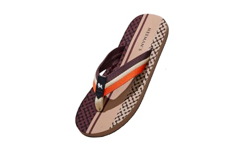 Image of Neeman's Modern Striped Fusion Flip Flops for Men | Orthopedic & Cushioned Slippers | Soft, Lightweight, Flexible Indoor Outdoor Chappal