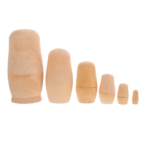 VANZACK Ensemble De PoupéE Vierge en Bois À Peindre Kit DIY Matriochka Semi-Fini pour Artisanat CréAtif Et Cadeau Personnalisé 14.5X7X7 Cm