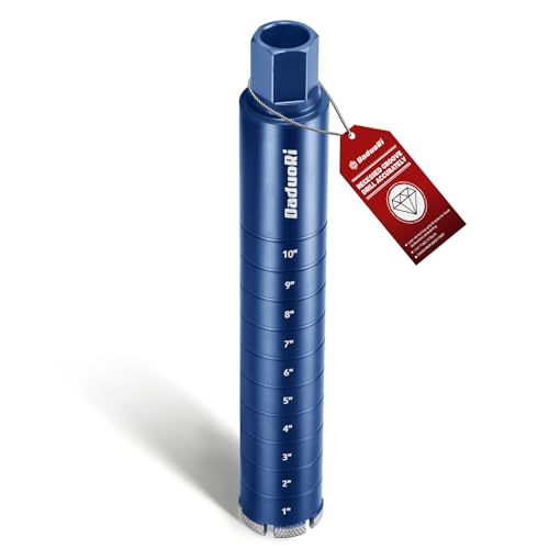 Image of 2-1 /2 inch Core Drill Bit with Etched Depth Scale - Industrial for Reinforced Concrete, Brick Block, Masonry,1-1 /4 inch-7 UNC,14 inch Drilling Depth, Precision-Welded & Aggressive Sharp 12mm Segments, Wet