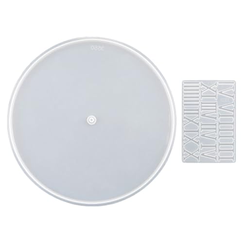 Veemoon Resin Cast Clock Mold Silicone Epoxy Casting Clock Mold Handmade DIY Roman Numerals Wall Dial Kit Round Dial Craft Making Tool Set Home Wall Hanging Ornaments