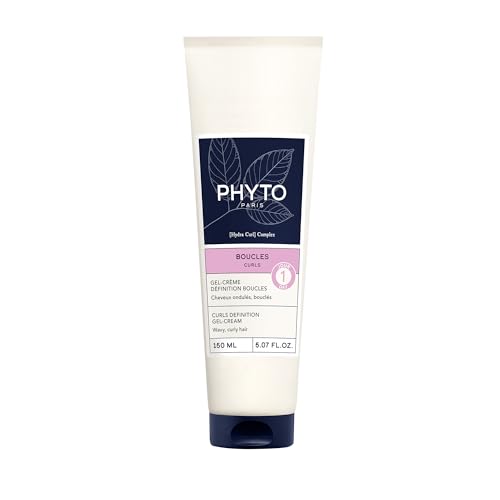 PHYTO Curls Definition Gel-Cream Day 1 – Silicone-Free Curl Enhancer for Wavy & Curly Hair (2A–3A) – 24-Hour Anti-Frizz, Natural Hold & Shine – 5.07 fl oz