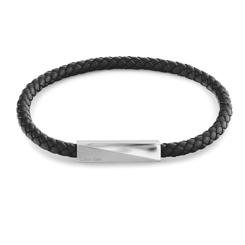 Calvin Klein Men's Jewelry - Iconic ID Black Leather Bracelet - Modern Elegance - Premium Fashion for Everyday Wear - Gift for Him