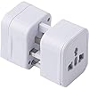 Adaptateur de Voyage – Adaptateur Prise Courant International Universel – Embouts 3 en 1 –220V (Blanc)