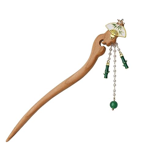 LUIJHFC Peach Hairpin Pan Ancient Female Wooden Retro Chinese Hair