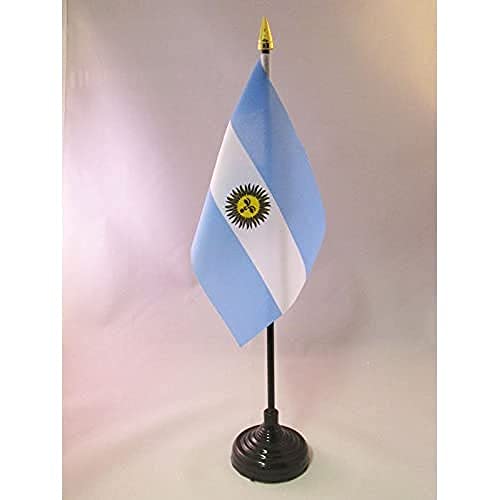 AZ FLAG - Tischflagge Argentinien - 15x10 cm Goldene Splitze - Argentinische Tischfahne 10 x 15 Cm - Flaggen