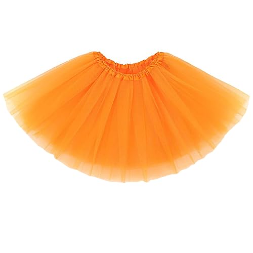 XINXIYAN Orange Tutu Skirts for Women 5 Layers Girls Mardi Gras Outfit Halloween Costume Adult Party Favor Dance Skirts
