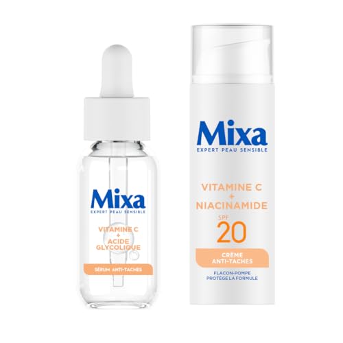 Mixa - Sérum concentrado antiimperfecciones + crema antimanchas con vitamina C y ácido glicólico - manchas y tintes