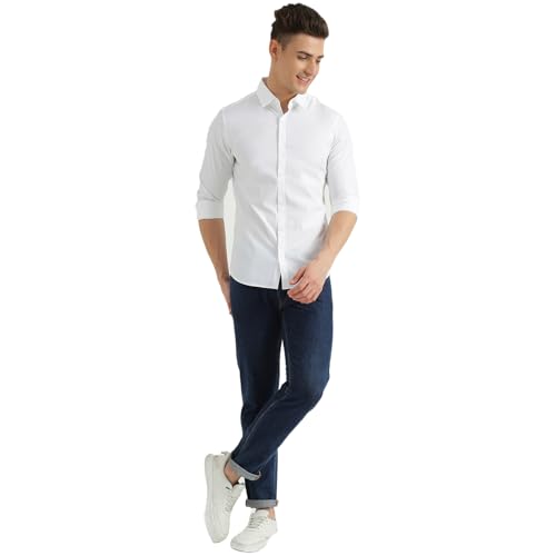 Image of United Colors of Benetton Slim Fit Spread Collar Solid Shirt