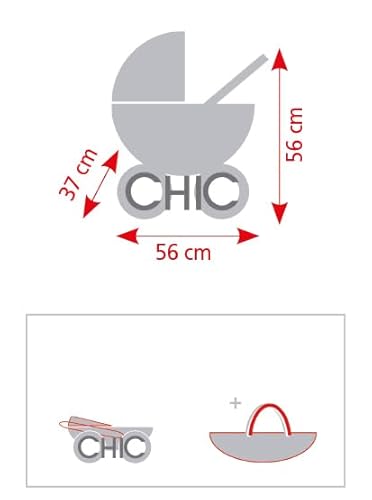 Bayer Chic 2000 - Puppenwagen Smarty, Kleiner Puppenwagen für Kinder ab 2 Jahren, Einhorn, Navy-pink, 555-43