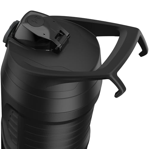 Image of Under Armour 32 oz Insulated Water Bottles - Sports Water Jug with Fence Hook, Leak Resistant for Baseball, Football & More, 32 oz Insulated, Black /Black