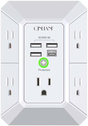 Wall Charger, Surge Protector, QINLIANF 5 Outlet Extender with 4 ...