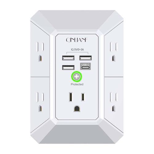 QINLIANF 5-Outlet Surge Protector with USB Ports