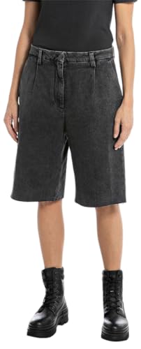 Bermuda en jean Replay W8089a haut de gamme aux finitions soignées en noir