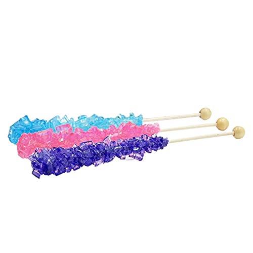 Rock Candy Lollipops Pops Candy Suckers, Variety Color Assortment, Individually Wrapped, 6.5" (12-Pack) #TOP6