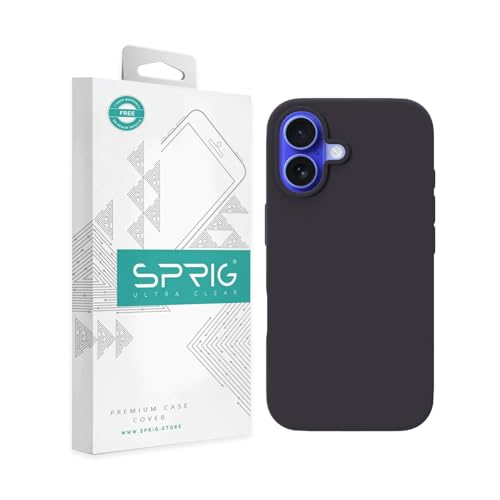 Image of SPRIG Compatible with iPhone 16 Premium SilkTone (Liquid Silicone) Back Cover Drop Tested Shock Proof Mobile Case for Men, Women, Boys and Girls with Camera Protection (Charcoal Grey)