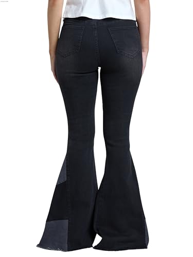 YMI Women's High Rise Gigi Flare Jean with Block Panel3