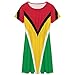 KAOEOSI Flag of Guyana Women's Short Sleeve Dress Summer Round Neck A Line Dresses with Pockets L