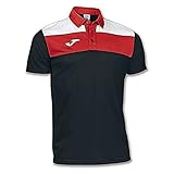 Cuello pollo con tres botones Joma Crew Camiseta Polo, Hombres, Negro-100, 5XS