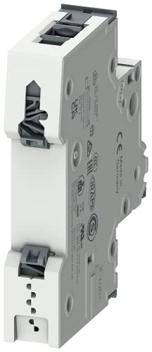 Siemens 5SY61106 Supplementary Protector, UL 1077 Rated, 1 Pole Breaker, 10 Ampere Maximum, Tripping Characteristic B, DIN Rail Mounted