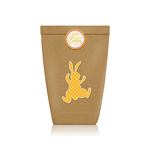 12 sacos de papel kraft Happy Easter para doces de páscoa, colorido coelhinho da páscoa, caixa de do