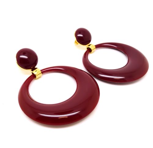 Boucles d'oreilles Palette Burgundy, création géométrique vintage aux finitions soignées