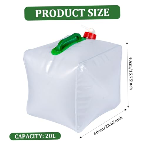 Monetais 5 Gallon Water Jug, Collapsible Water Container with Spigot, Leakproof Pvc Camping Storage Jug with Handle for Hiking, Rv, Emergency Survival - Image 2