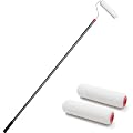 FLY HAWK Paint Roller,4 FT Paint Roller Extension Pole Paint Roller kit with House Paint Roller Brush Stainless Steel Pole, New Splicing Rod, Mural Brush for Walls and Ceiling