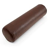 JIXINHE Neck Roll Pillow PU Leather Bolster Pillow, Round Roll Cylinder Bolster Neck Pillow Waist Back Pillow,Decorative Cylinder Bolster Pillow(Size:3.9x19.7in,Color:Brown)