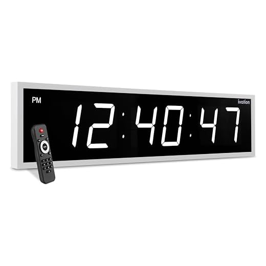 Ivation Huge 72" Inch Large Big Oversized Digital LED Clock with Stopwatch, Alarms, Countdown Timer & Temp - Shelf or Wall Mount (White) | 6-Level Brightness, Mounting Holes & Hardware
