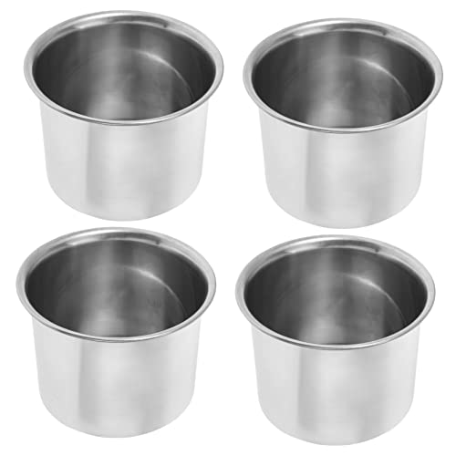 Hemoton Condiment Containers Set of 4 Stainless Steel Jars Shaker Lids Durable Sauce Containers for Kitchen Restaurant