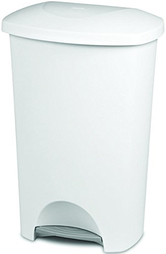 STERILITE FBA_Sterilite - 10968004 Step-on Wastebasket, 11 gal Capacity - Solid Color with White Lid