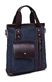 Men Girls Canvas Tote Bag Large Capacity Casual Shoulder Handle Satchel Fashion Crossbody bag(Dark Blue)