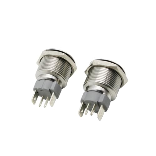 Interrupteur bouton-poussoir 16mm 15A à loquet jaune LED 3V - 5