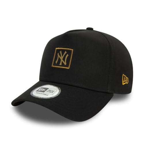 New Era NY Basecap verstellbar gebogener Schirm New York Yankees Kappe MLB Baseball schwarz Gold - One-Size