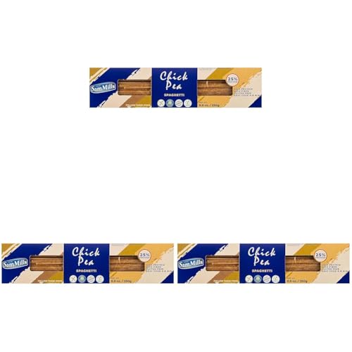 Espaguetis de Garbanzos - Pasta Sin Gluten - 250 g - Alto Contenido en Proteínas y Fibra - Ayuda a Mejorar la Salud Digestiva - Propiedades Saciantes - 100% Vegana - Comida Sin Gluten - Sam Mills