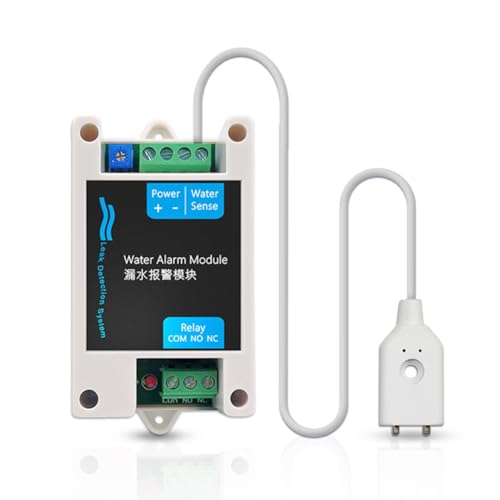 Nxyupv Módulo de Sensor de Inmersión en Agua con Alarma de Válvula de Automático por Fuga de Agua, Módulo de Alarma de Desbordamiento Doméstico con Cable