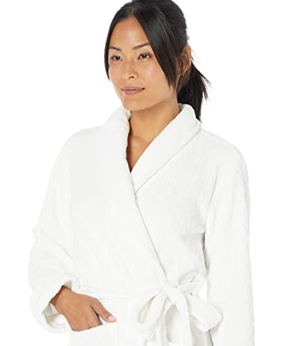 Lauren Ralph Lauren Recycled So Soft Shawl Collar Robe White Md (Us 8-10) #TOP2
