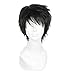 Short Black Men Fluffy Straight Anime Cosplay Heat Resistant Halloween Wig