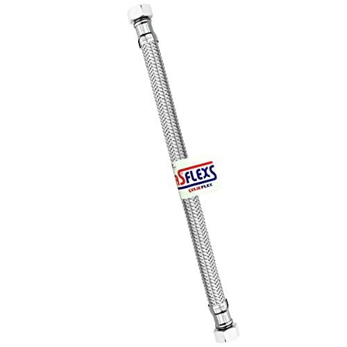 3/8×3/8 (Bütün Uzunluklar) Paslanmaz Çelik Flex Hortum Klozet Bağlantı Hortumu (50 cm)