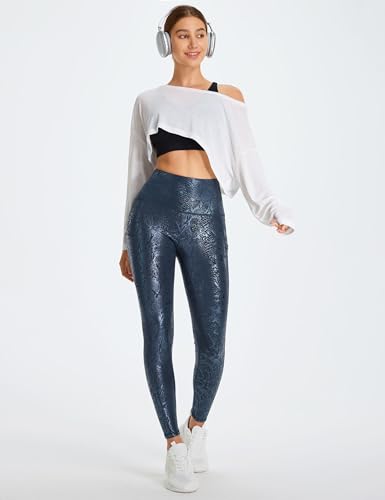 Image of THE GYM PEOPLE Thick High Waist Yoga Pants with Pockets, Tummy Control Workout Running Yoga Leggings for Women