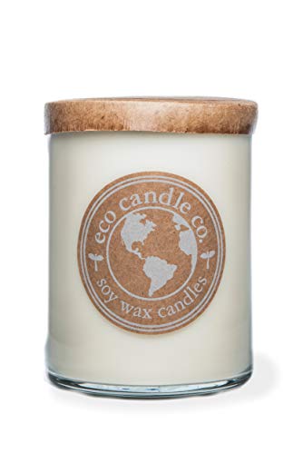 ECO CANDLE CO. Recycled Candle, Clean Sheet Day, 18 oz. Double Wick - Scents of Clean Linens - 100% Soy Wax, No Lead, Kraft Paper Label & Lid, Hand Poured, Phthalate Free, Midwest Grown Soybeans