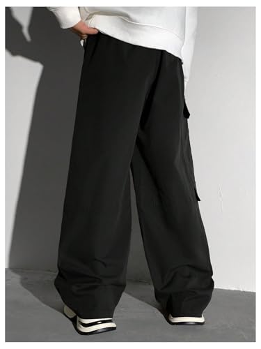 SHENHE Boy's Baggy Cargo Pants Wide Leg Loose Fit Outdoor Hiking Hip Hop Pants Trousers2