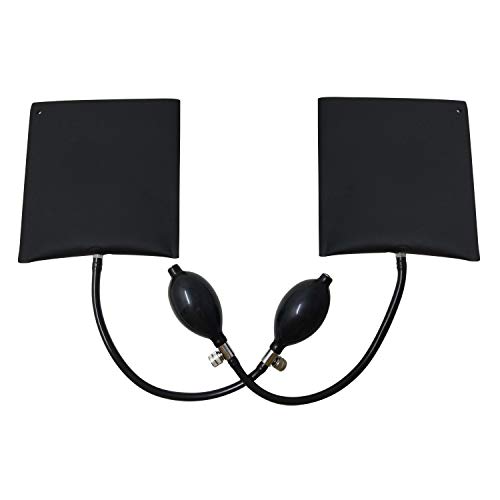 Squadare 2 PCS 5.9' x 6.4'(15cm x 16.5cm) Adjustable Air Pump Wedge Leveling Kit & Alignment Tool Inflatable Shim Bag With metal Release Valve,Load 200 KG(black)